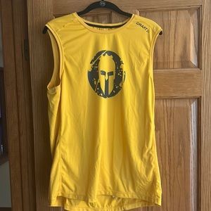 Craft Spartan race tank workout shirt - gold and grey